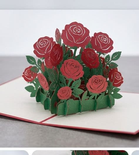 Tarjeta Pop-Up Jardín de Rosas