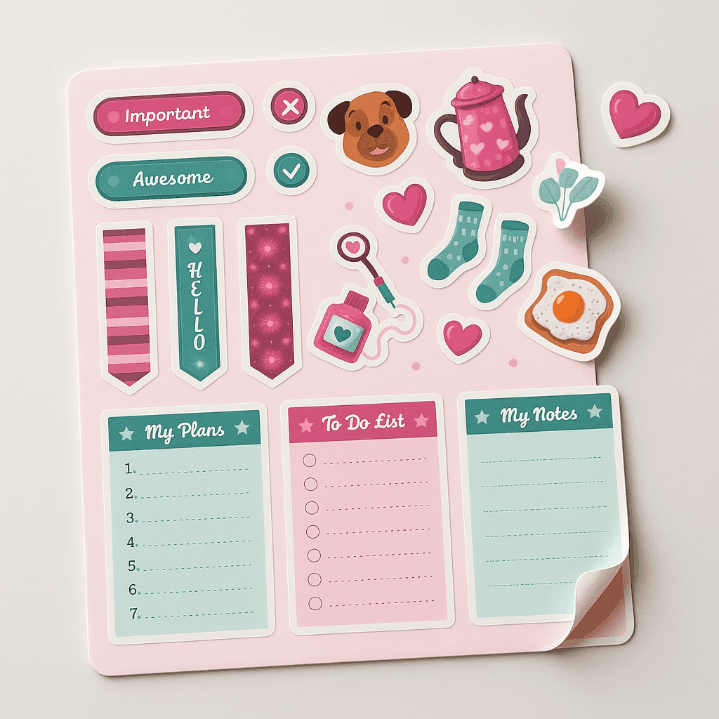 Planilla de Stickers Planner (Temática Pastel)