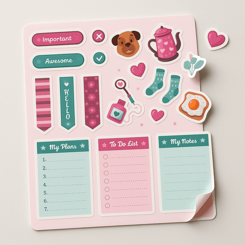 Planilla de Stickers Planner (Temática Pastel)